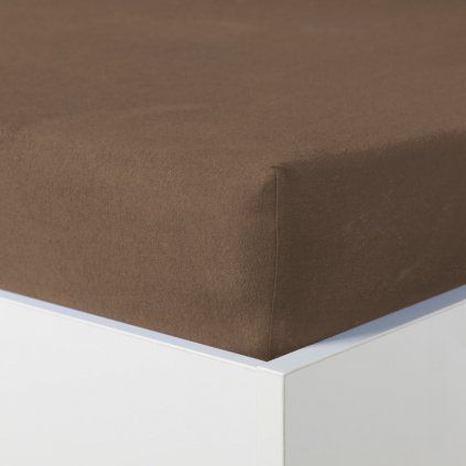 Napínací prostěradlo MAKO JERSEY s elastanem hnědá (Velikost 180-200x200-220 cm)
