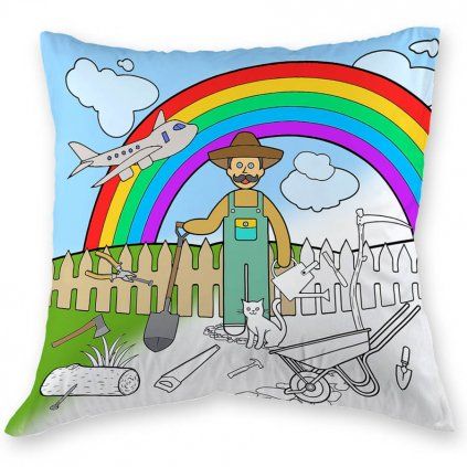 Povlak na polštář Veba GOLA k vymalování Farma s voskovkami (Velikost 40x40 cm)