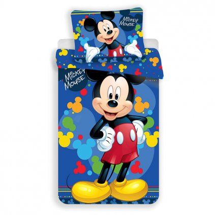 Povlečení MICKEY BLUE licenční tisk (Velikost 140x200 cm + 70x90 cm)
