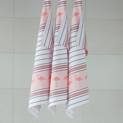 kuchyňské utěrky SVITAP d.025 03 (plameňáci růžová) 7949