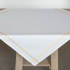Ubrus Veba GARBO bavlněný satén bílá s ozdobným žlutým šitím s nešpinivou úpravou (Velikost 40x180 cm)