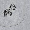dětský župan Saly 9254 Saly 3, lemovka 14 šedá, výšivka 891 01 Zebra 1986